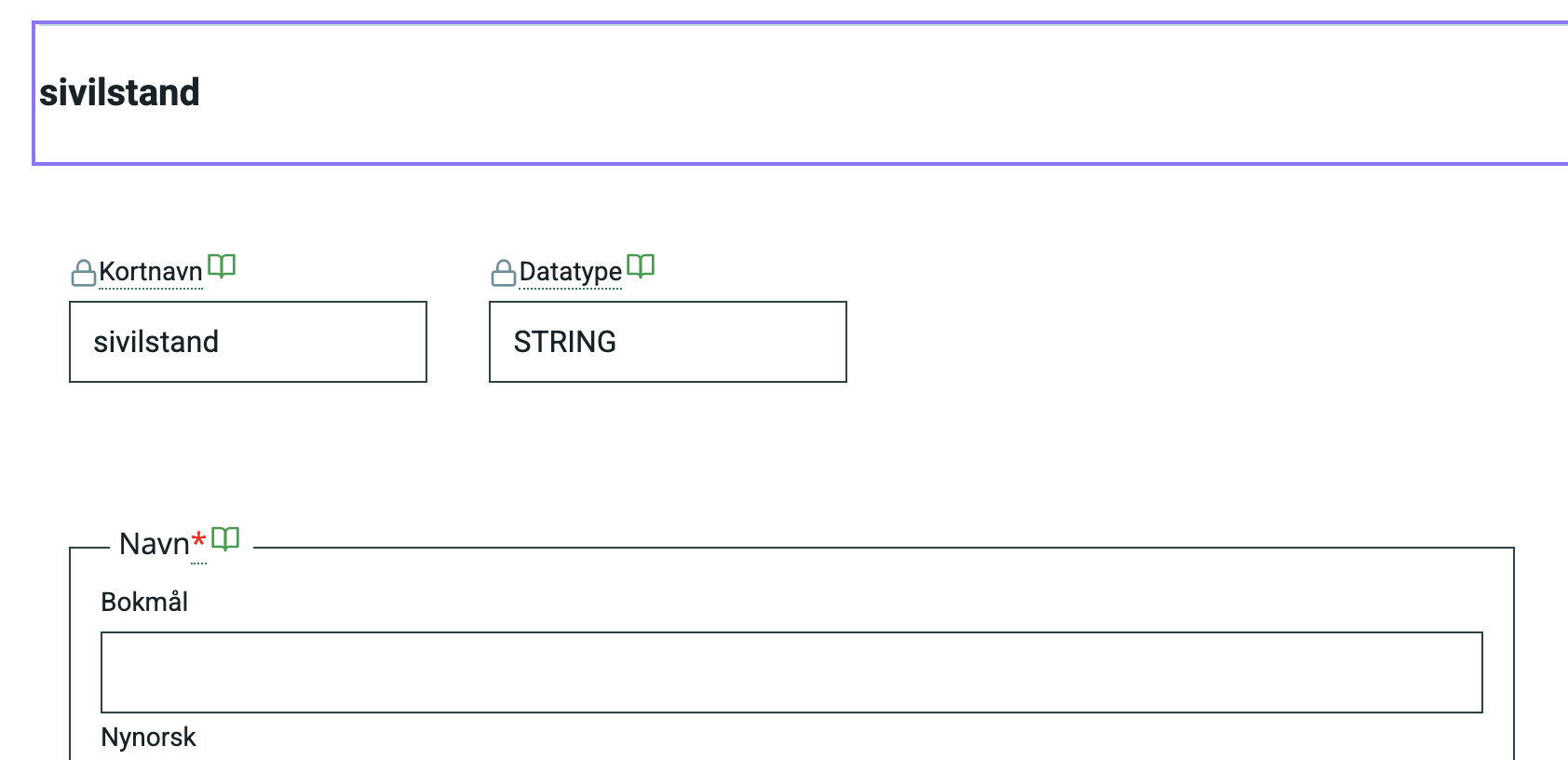 Datatype felt ikke lenger redigerbar